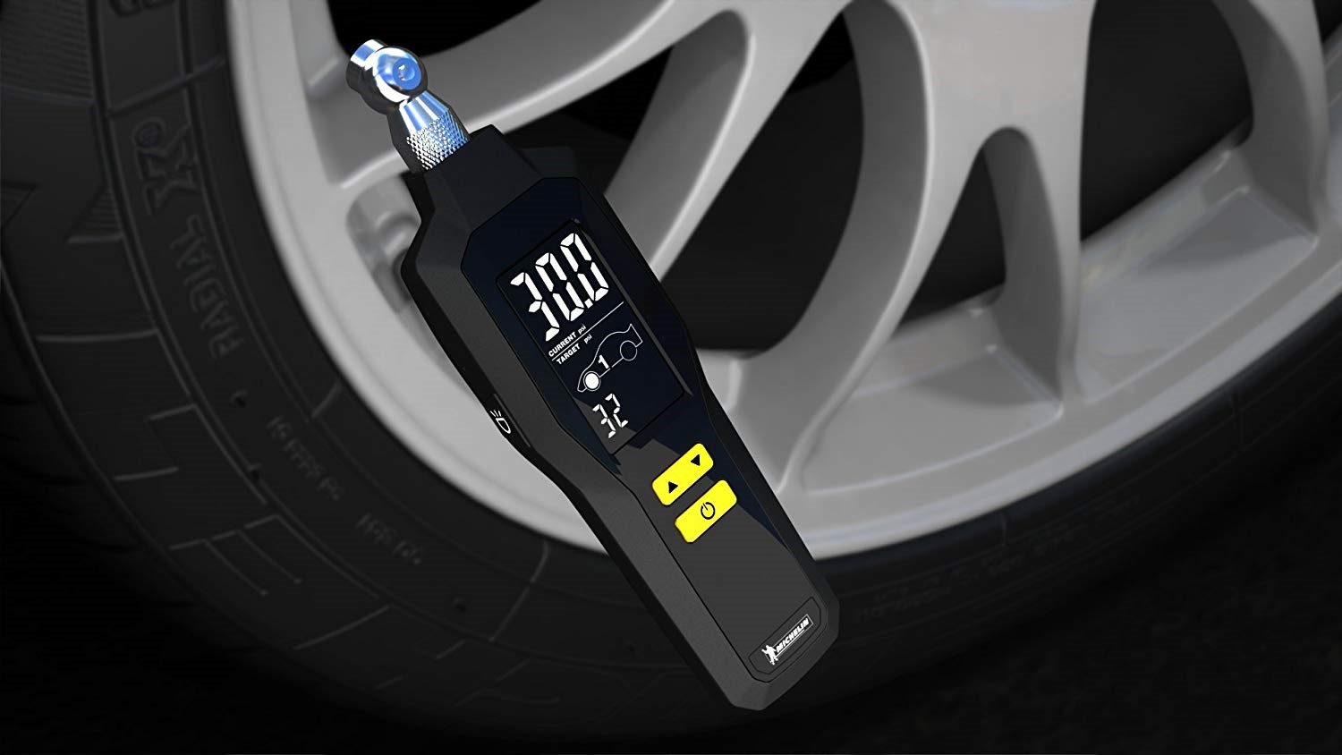 Michelin 12295 Programmable Dual Car Digital Tire Pressure Gauge with Flashlight and Bleed Valve